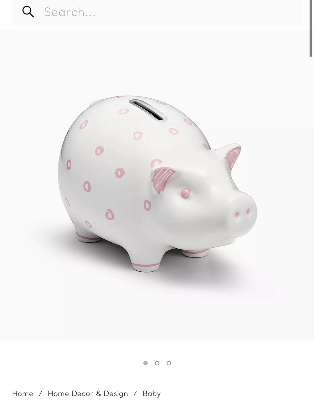 Tiffany & Co. White & Pink Ceramic Piggy Bank